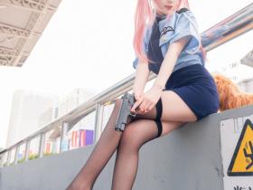 高清性感长腿黑丝粉头发猫耳女警cosplay图片合集